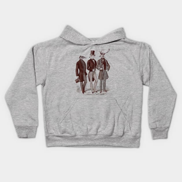 Gentlemen in the Woods Kids Hoodie by Liuk